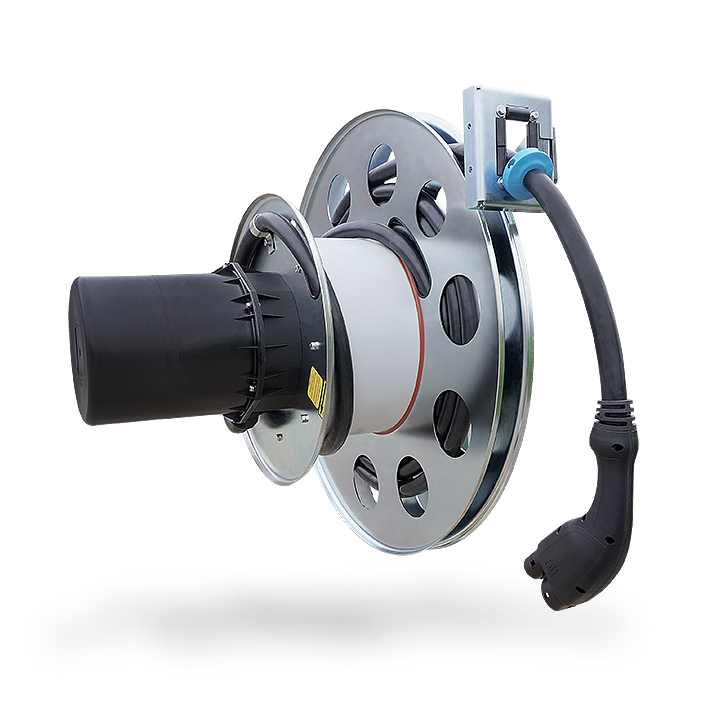 Charging reel spring driven