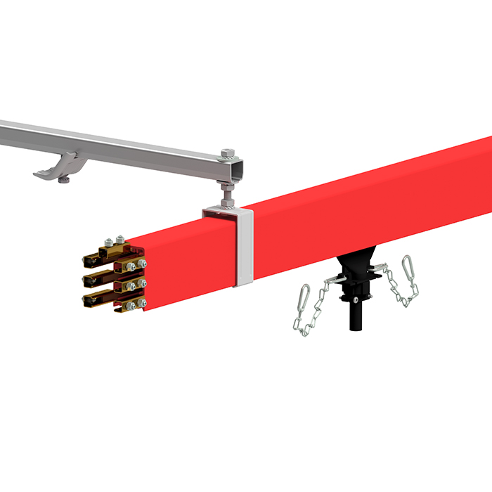 Click-Ductor closed conductor bar with current collector in screw-connect