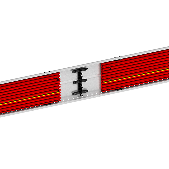 Connection of PR10 conductor rail profile using PR10-J connector set within the rail profile