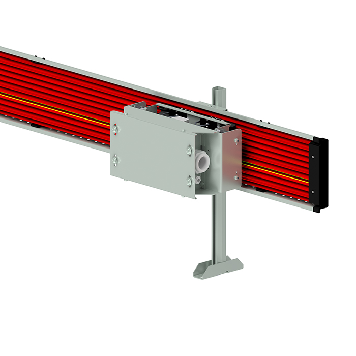 PR10 conductor bar with current collector, support profile and posts 2