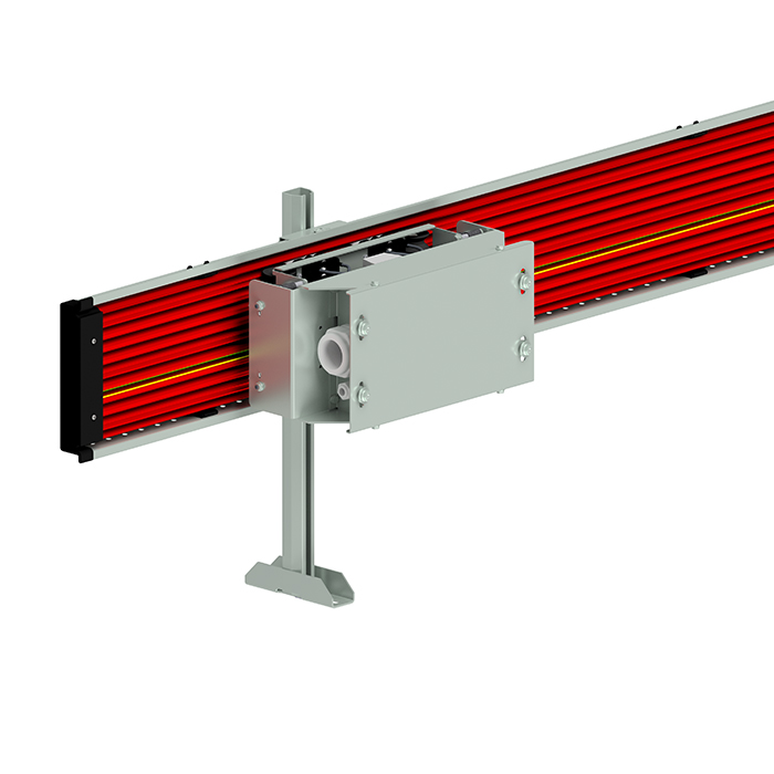 PR10 conductor bar with current collector, support profile and posts