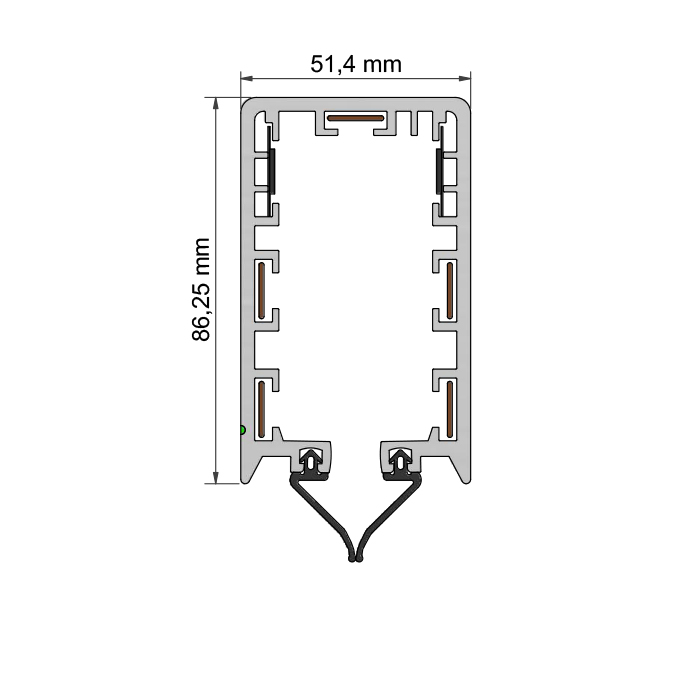 RN52W cross section of conductor bar