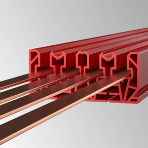 Continuous copper conductors in pvc rail