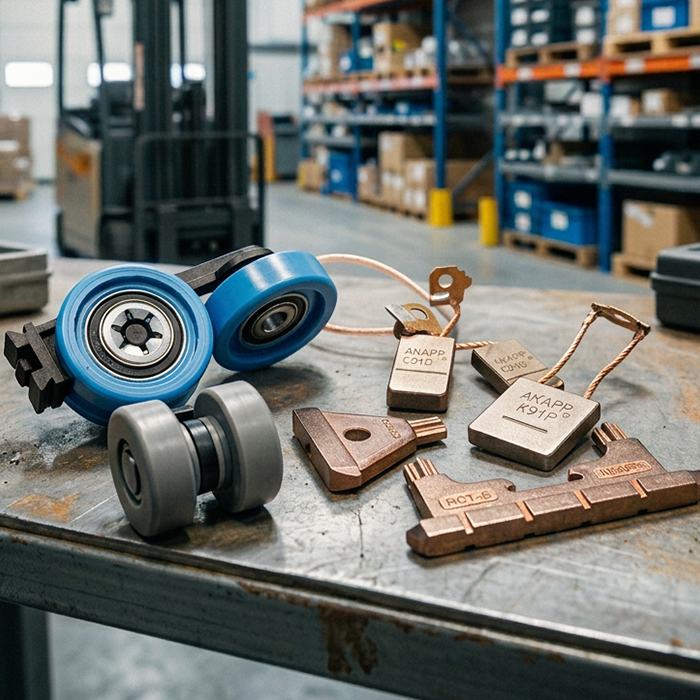 Verious spare parts for conductor bar systems