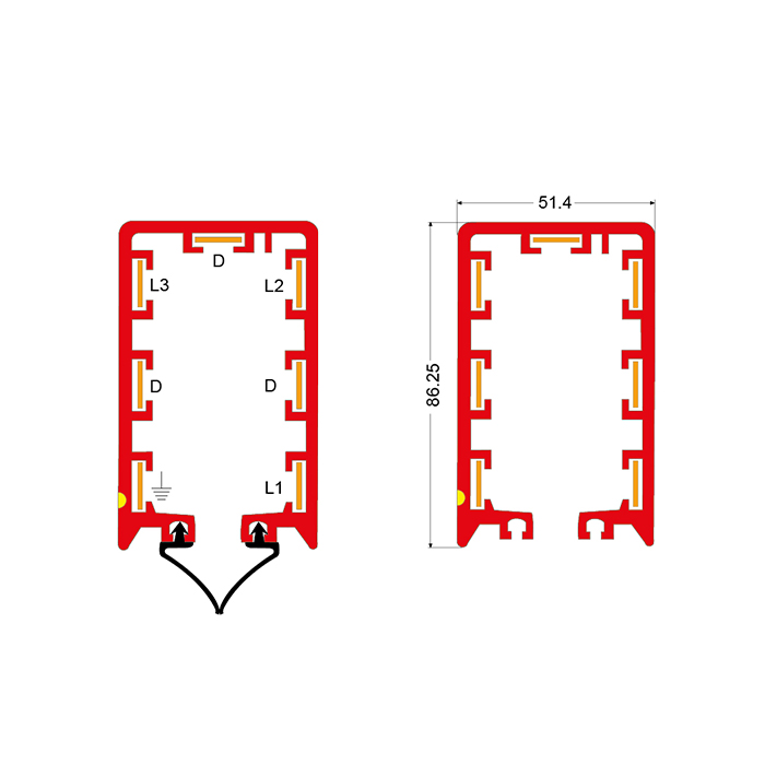 RN7 cross section of conductor bar in two options
